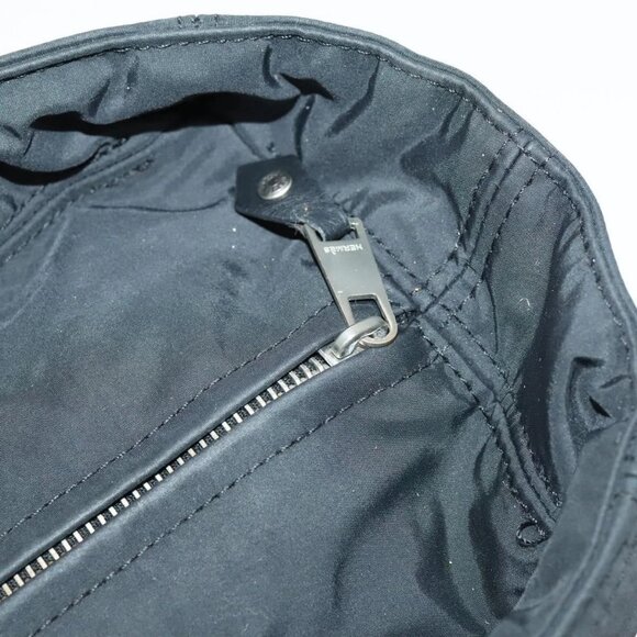 HERMES Acape Luco PM Hand Bag Nylon Black Silver Auth bs28738 - Picture 10 of 16